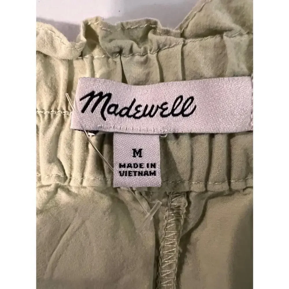 Madewell Green Elastic Waist Shorts Medium NEW